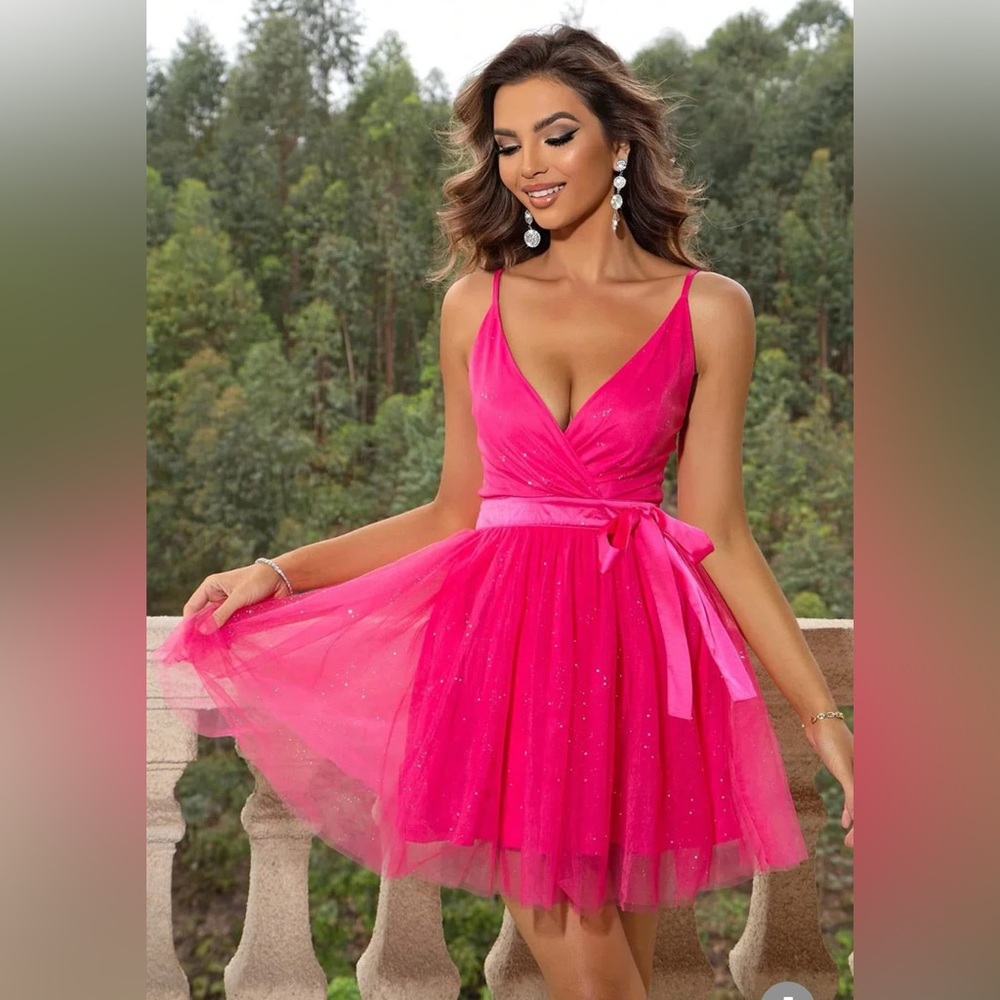 Hot Pink with glitter top